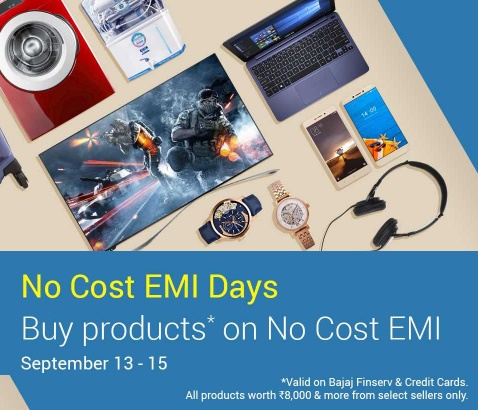 India Desire : Flipkart EMI Offers : Flipkart No Cost EMI Days Sale Live Between 13th To 15th Sep 2016